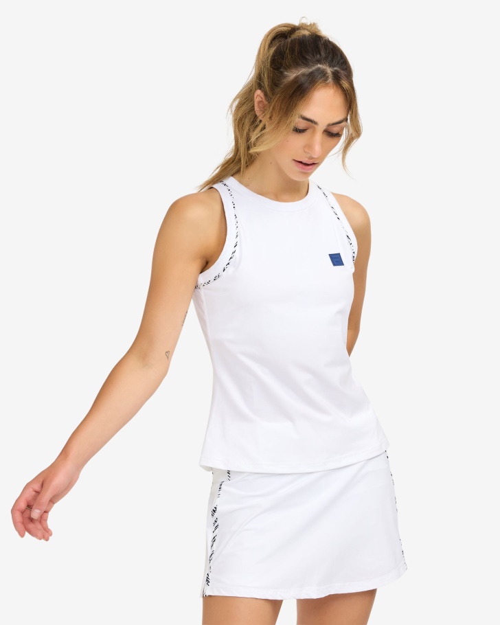 Regata De Gola Alta Com Estampa Fiji Branca Fila