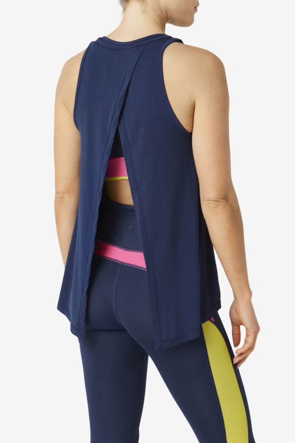 Regata Fila Marinho Fi-lux Aberta Nas Costas