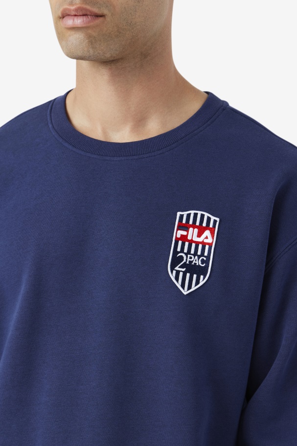 Remendo De Lã 2pac Tripulação Fila Navy