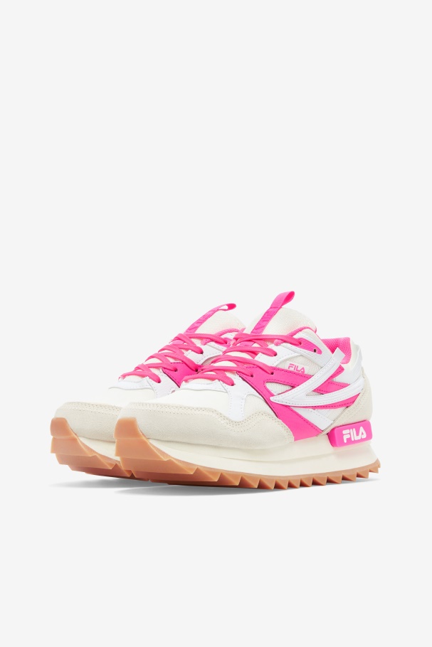 Sandenal Feminino Fila Orbit Branco/rosa/branco