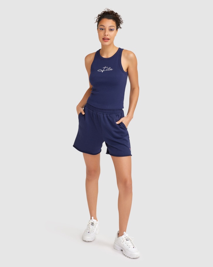 Short Feminino Cinzia Azul Marinho Novo