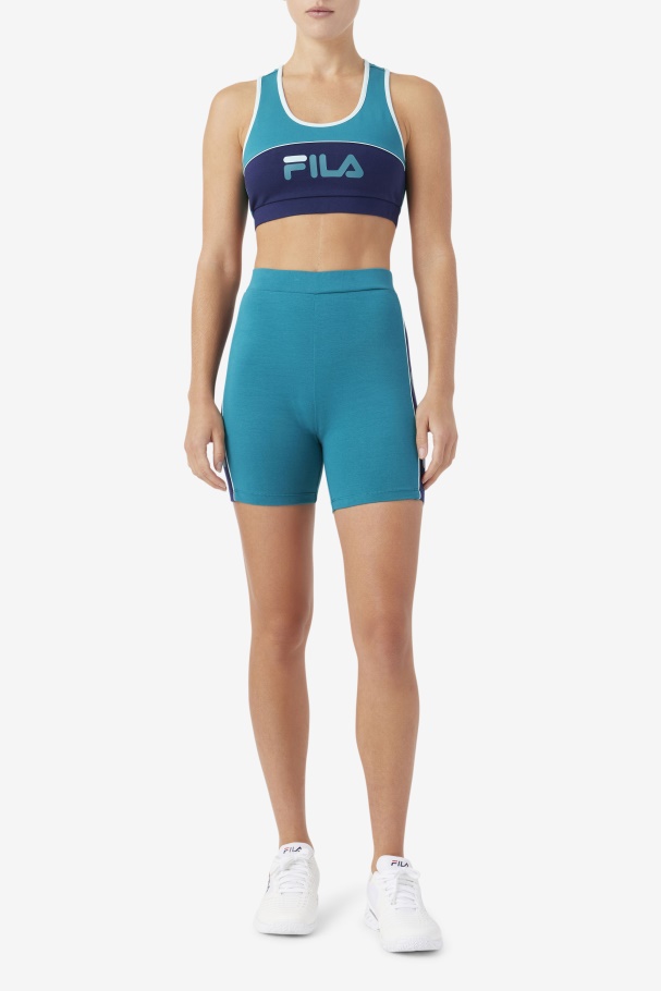 Shorts De Bicicleta Fila Deep Lake/navy/iced Aqua Davina