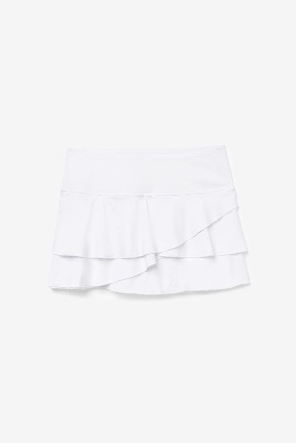 Skort Fila Branco Estampado Em Camadas Pickleball