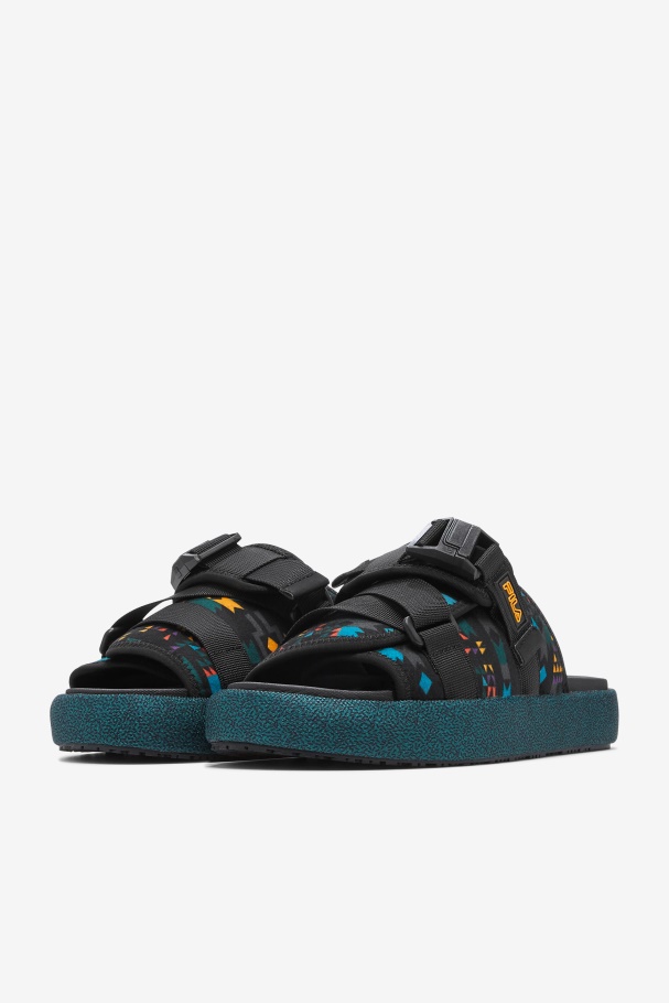 Slide Atlas Masculino Black/june Bug/saffron Fila