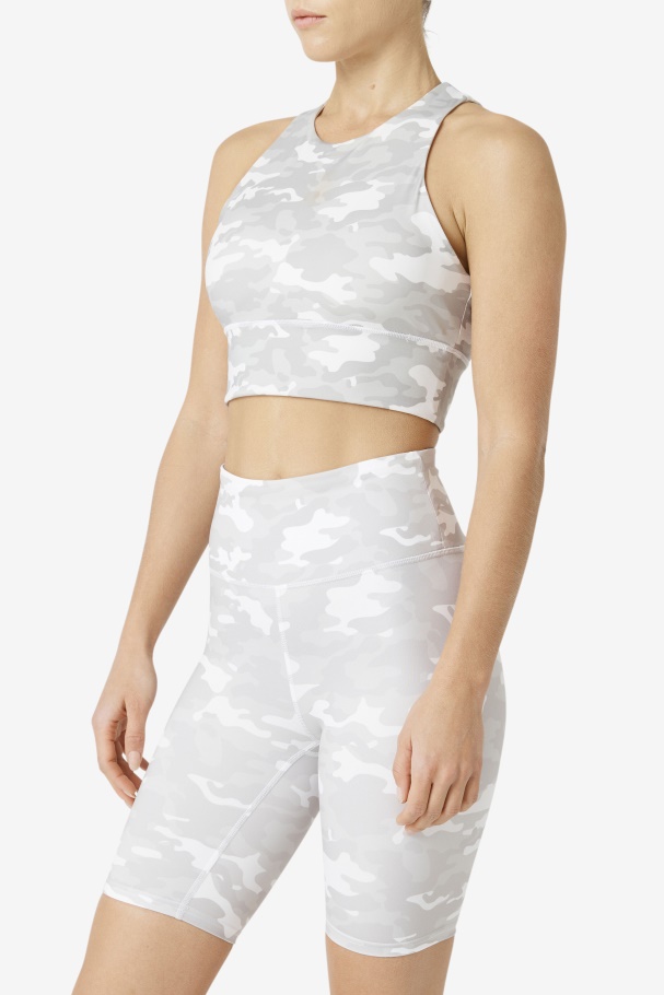 Sutiã Esportivo Branco De Gola Alta Fila Uplift