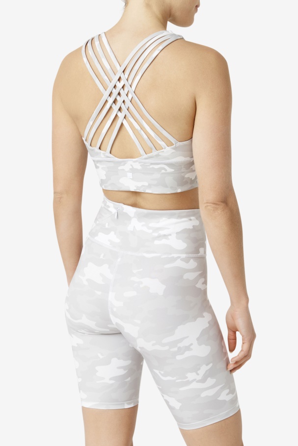 Sutiã Esportivo Branco De Gola Alta Fila Uplift