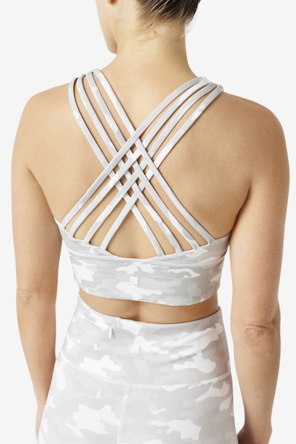 Sutiã Esportivo Branco De Gola Alta Fila Uplift