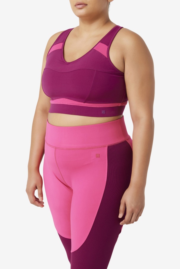 Sutiã Esportivo Magenta Roxo/rosa Brilhante Fila Uplift Costas Nadador