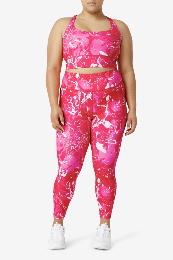 Sutiã Fila Rosa Mármore Uplift Cruzado Nas Costas