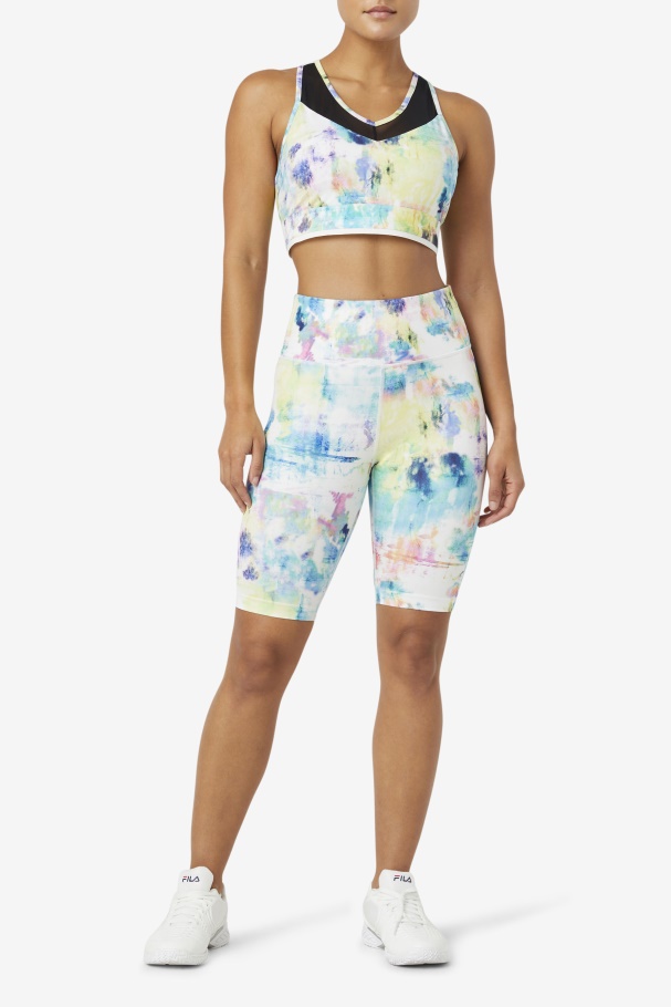 Sutiã Fila Tie Dye/preto/branco Uplift Costas Nadador