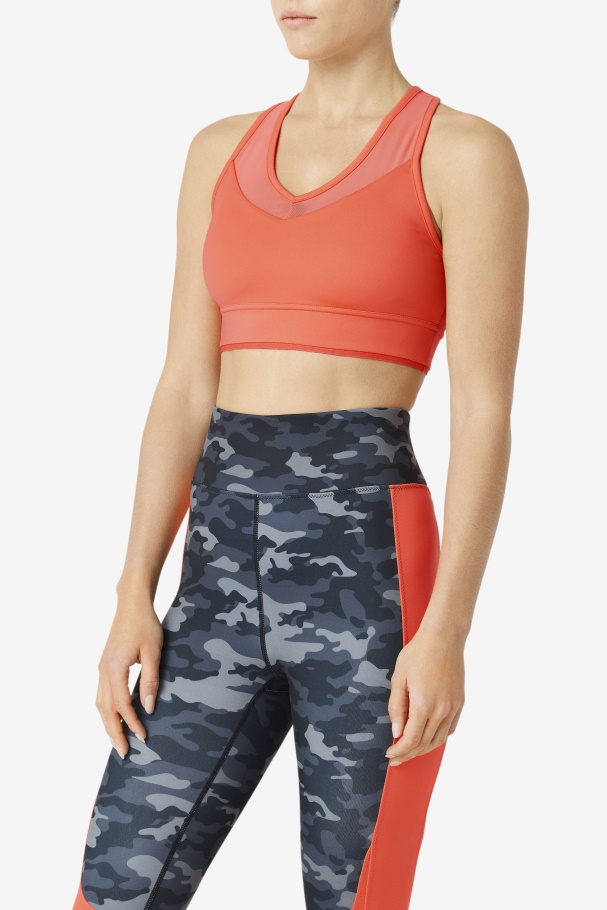 Sutiã Top Fila Com Costas Nadador Hot Coral Uplift