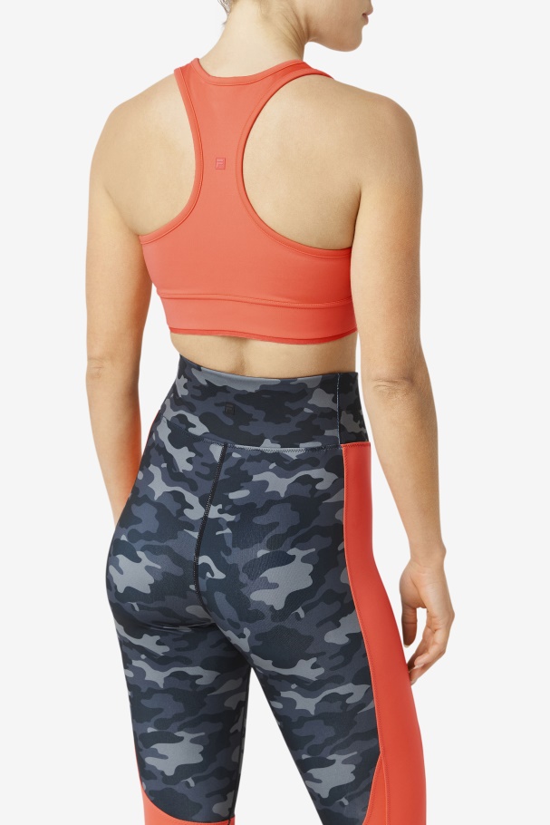 Sutiã Top Fila Com Costas Nadador Hot Coral Uplift