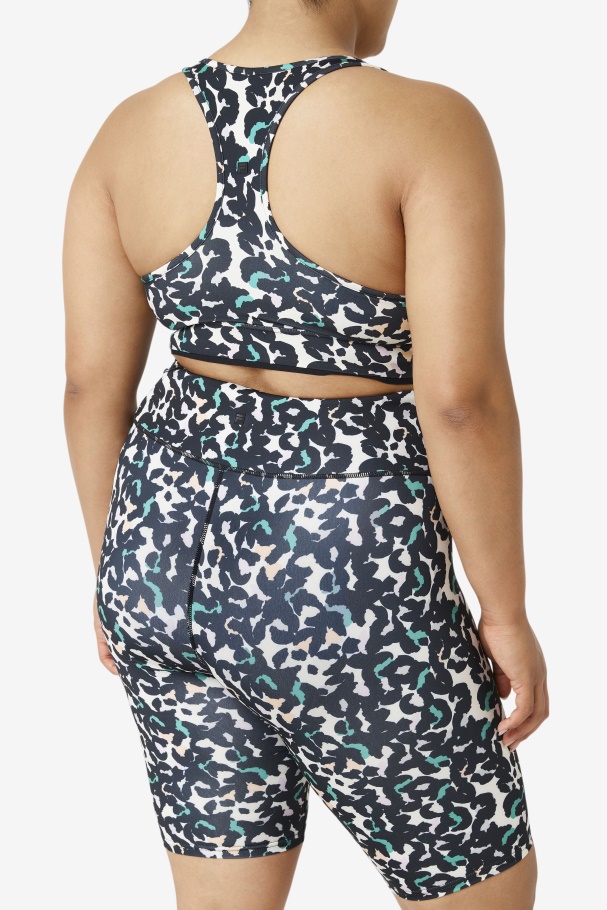 Sutiã Uplift Costas Nadador Preto Animal Print Fila