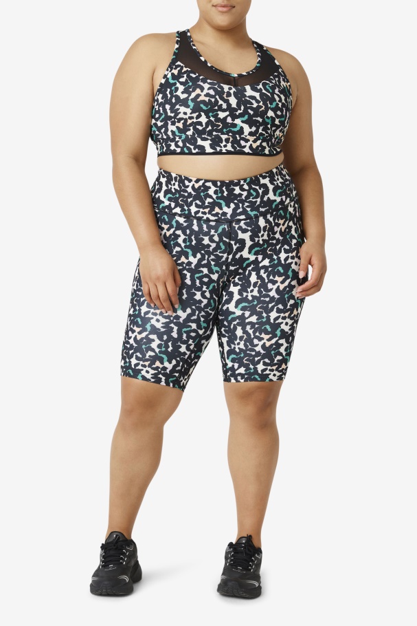 Sutiã Uplift Costas Nadador Preto Animal Print Fila