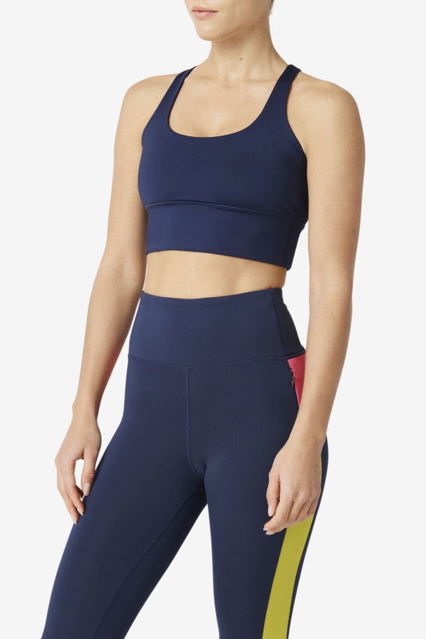 Sutiã Uplift Top Cruzado Nas Costas Azul Marinho Fila