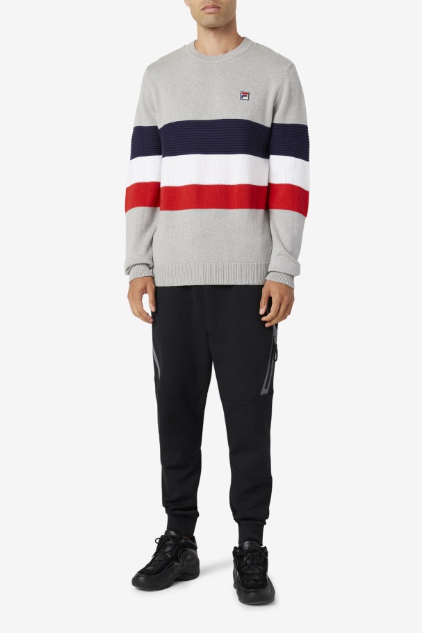 Suéter Cinza Claro Marl/pavão/branco Fila Willkie