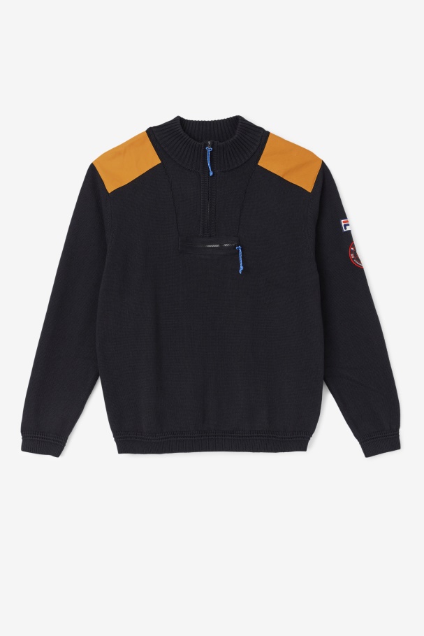 Suéter Preto/adobe Merkle 1/4 Zip Fila