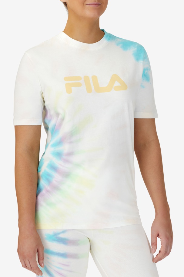 T-shirt Fila Alivia Tie Dye Dupla Creme Tie Dye