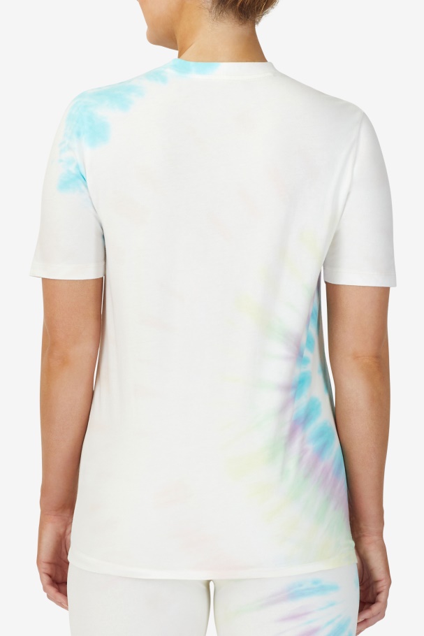 T-shirt Fila Alivia Tie Dye Dupla Creme Tie Dye