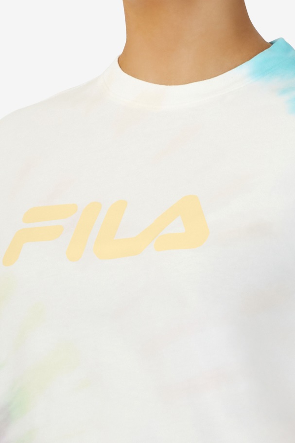 T-shirt Fila Alivia Tie Dye Dupla Creme Tie Dye
