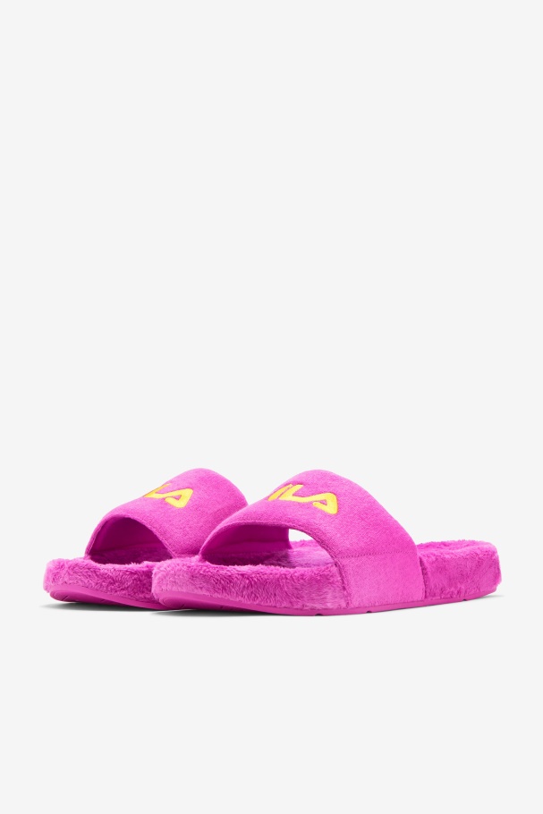 Terry Drifter Slide Fila Roxo/amarelo/pequeno Quatro