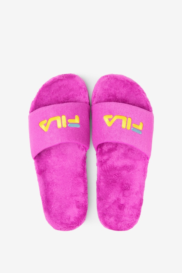 Terry Drifter Slide Fila Roxo/amarelo/pequeno Quatro