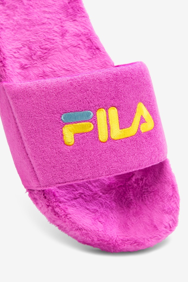 Terry Drifter Slide Fila Roxo/amarelo/pequeno Quatro