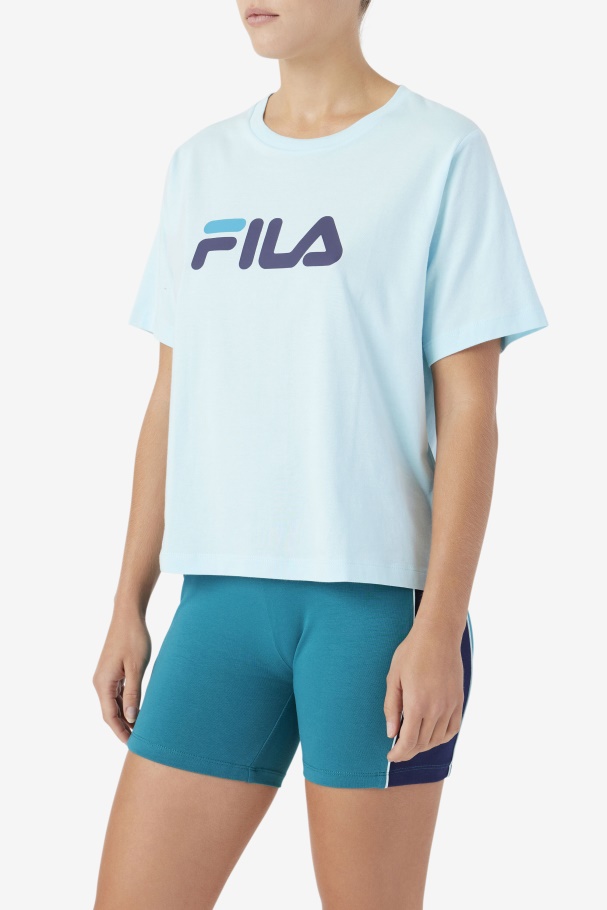 Thea Tee Fila Iced Aqua/navy/biscay Bay