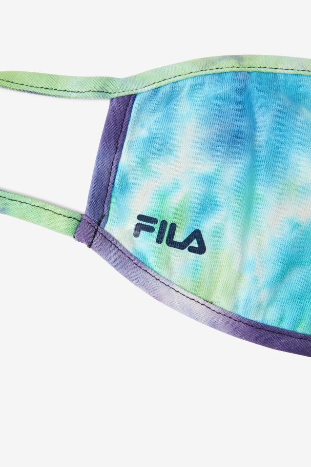 Tie Dye Azul Aqua Fila Máscara Facial Tie Dye
