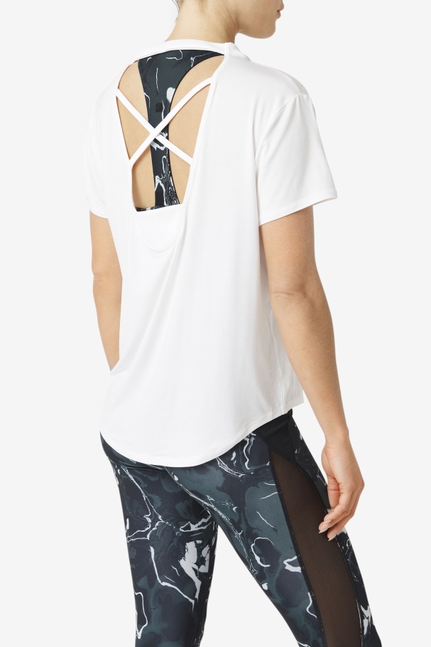 Top Branco Manga Curta Fi-lux Fila