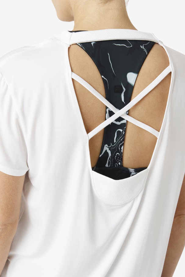 Top Branco Manga Curta Fi-lux Fila