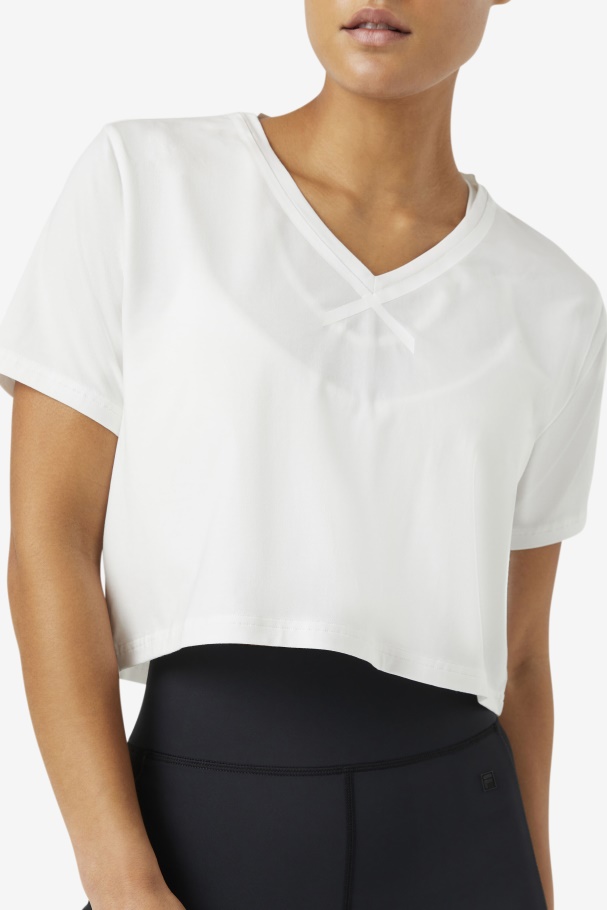 Top Cropped Alto-baixo Branco Fi-lux Da Fila