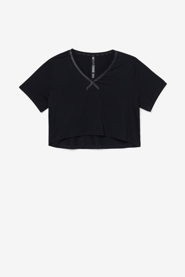 Top Cropped Alto-baixo Fi-lux Preto Fila