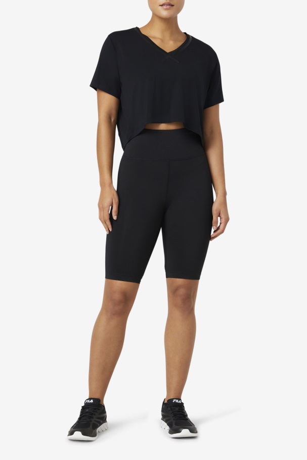 Top Cropped Alto-baixo Fi-lux Preto Fila