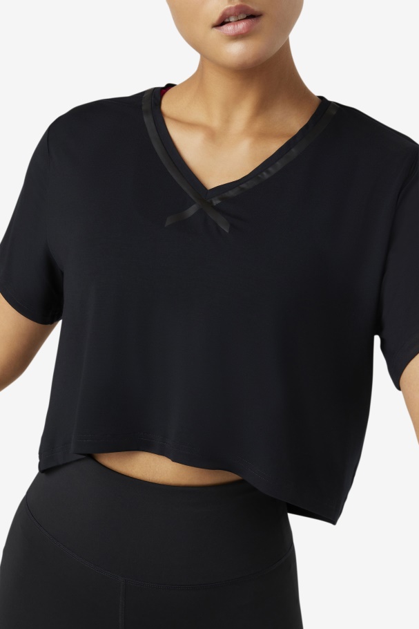 Top Cropped Alto-baixo Fi-lux Preto Fila