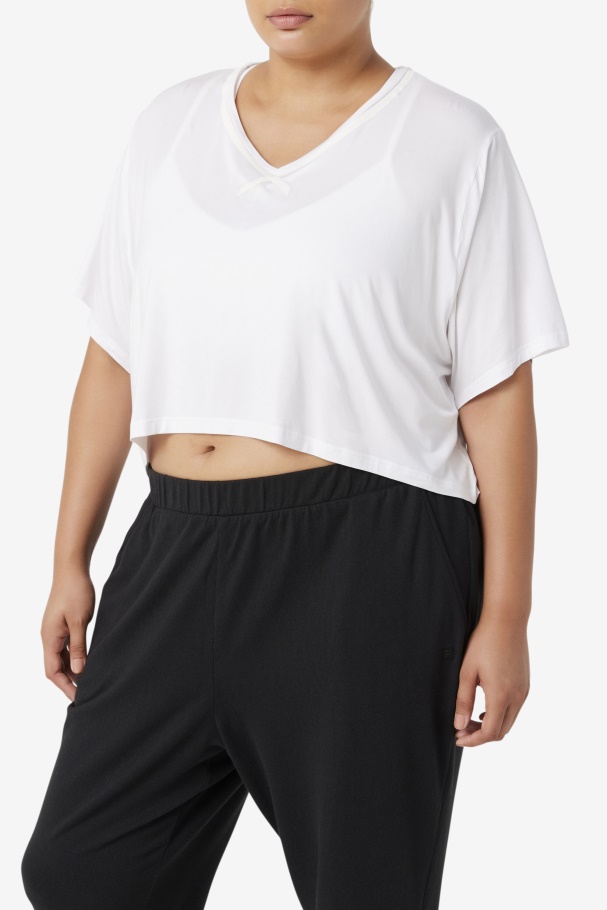 Top Cropped Branco Fi-lux Hi-low Fila