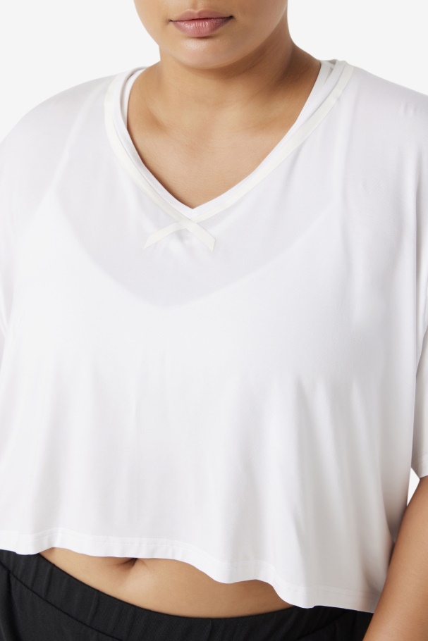 Top Cropped Branco Fi-lux Hi-low Fila