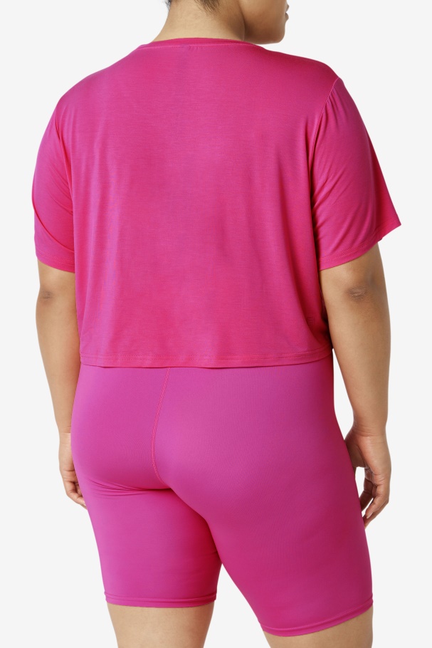 Top Cropped Hi-low Fi-lux Rosa Claro