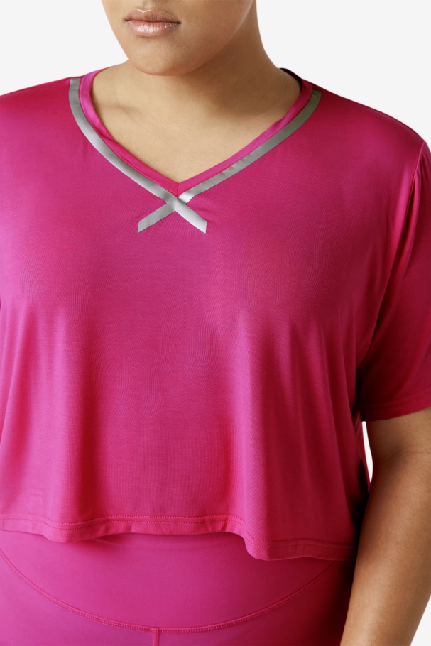 Top Cropped Hi-low Fi-lux Rosa Claro