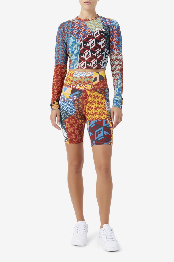 Top De Manga Longa Birdy Oceano/amarelo/branco Fila