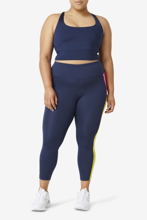 Top De Sutiã Azul Marinho Fila Uplift Nas Costas