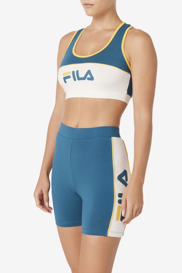 Top De Sutiã Kairi Coral Azul Fila