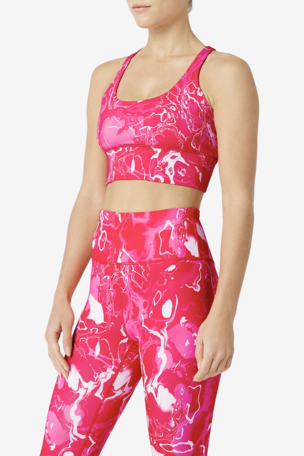 Top De Sutiã Rosa Mármore Uplift Cruzado Nas Costas Fila