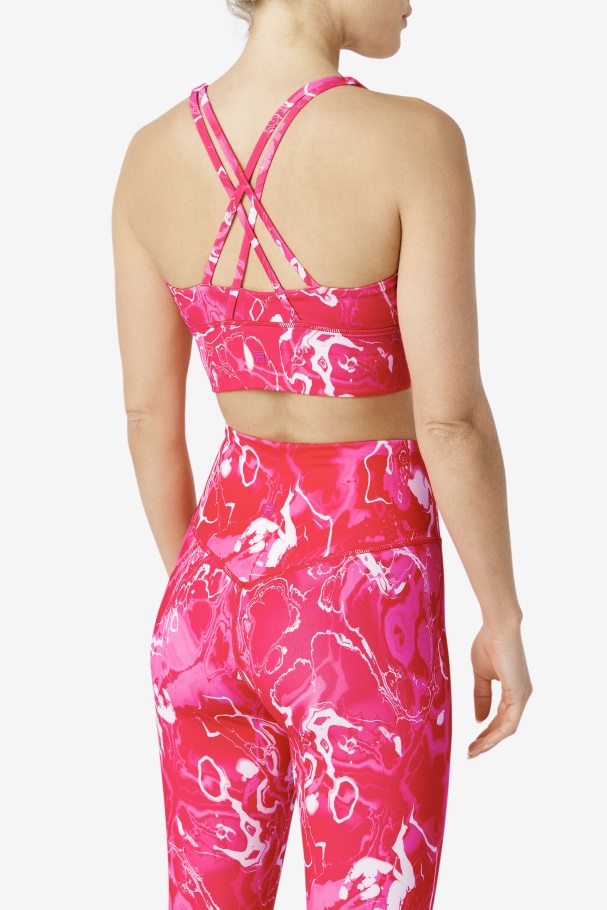 Top De Sutiã Rosa Mármore Uplift Cruzado Nas Costas Fila