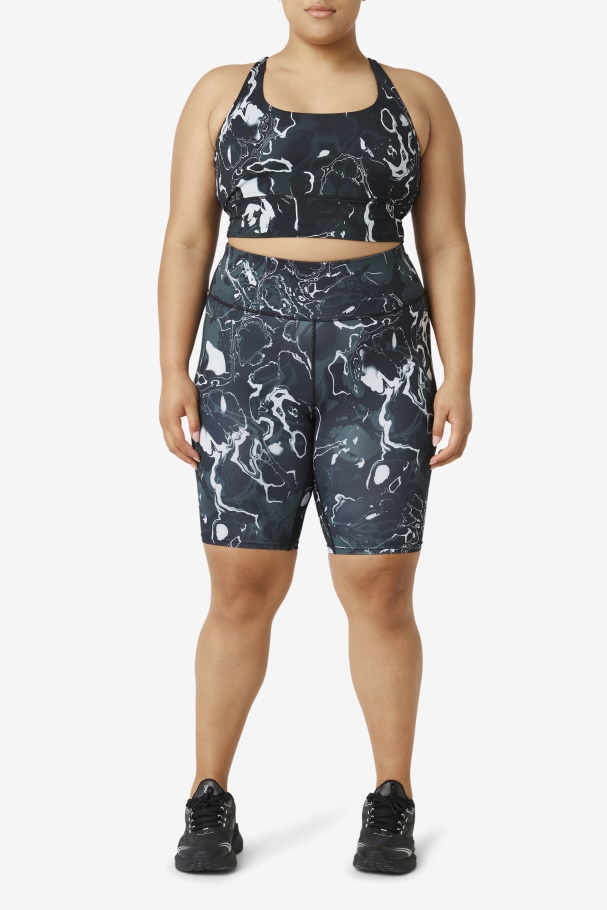 Top De Sutiã Uplift Cruzado Nas Costas Fila Mármore Preto