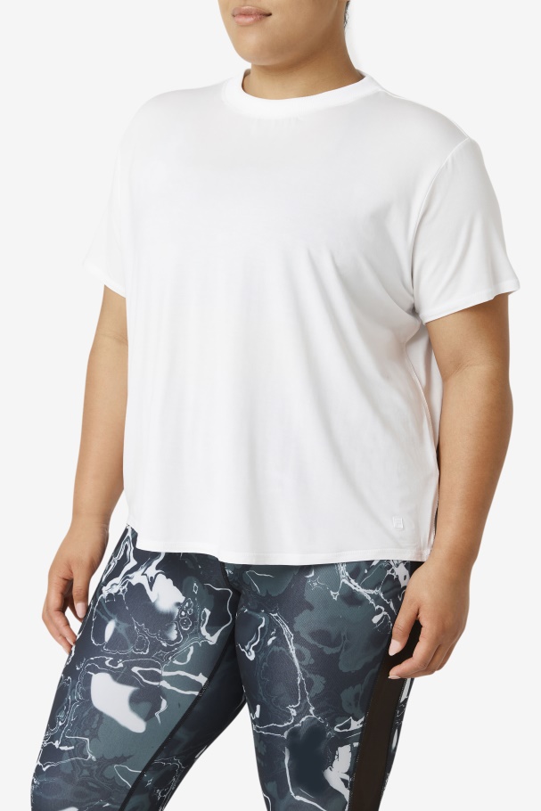 Top Fila Branco Manga Curta Fi-lux