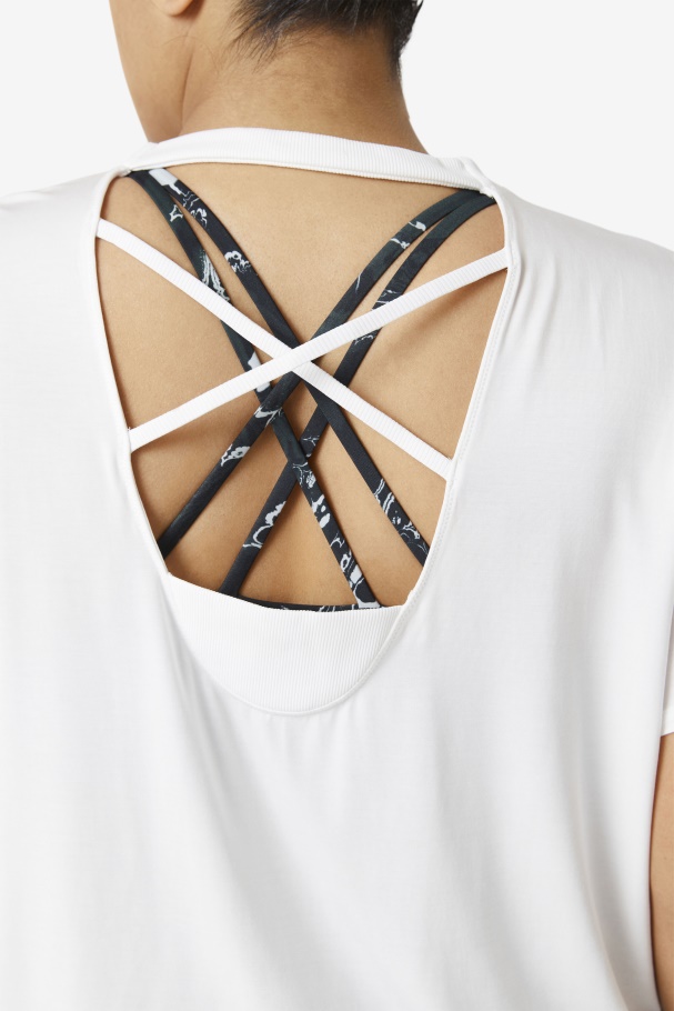 Top Fila Branco Manga Curta Fi-lux