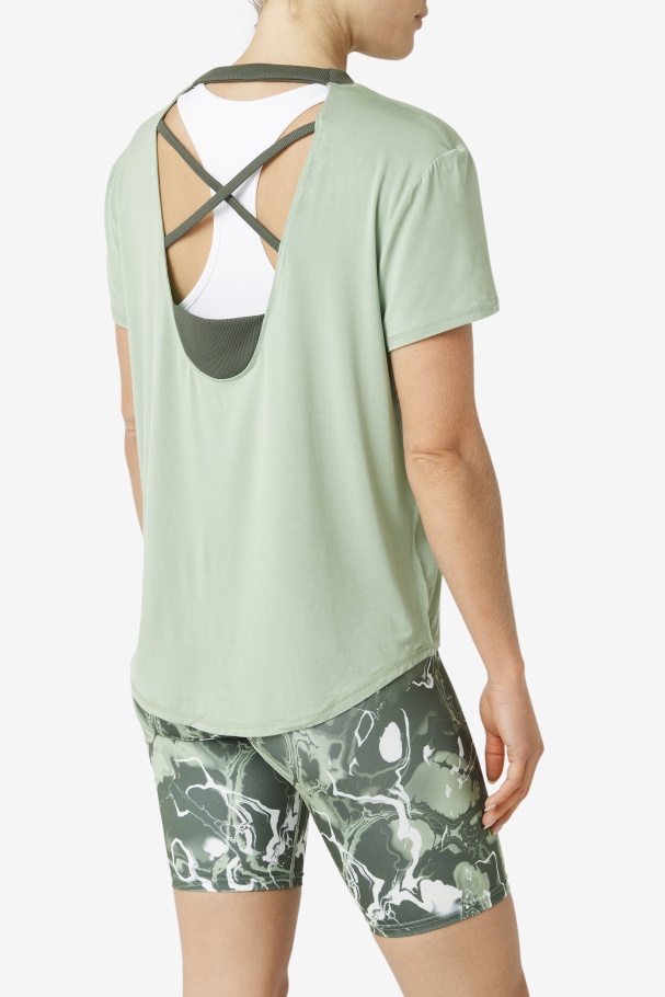 Top Fila Manjericão/tomilho Fi-lux Manga Curta