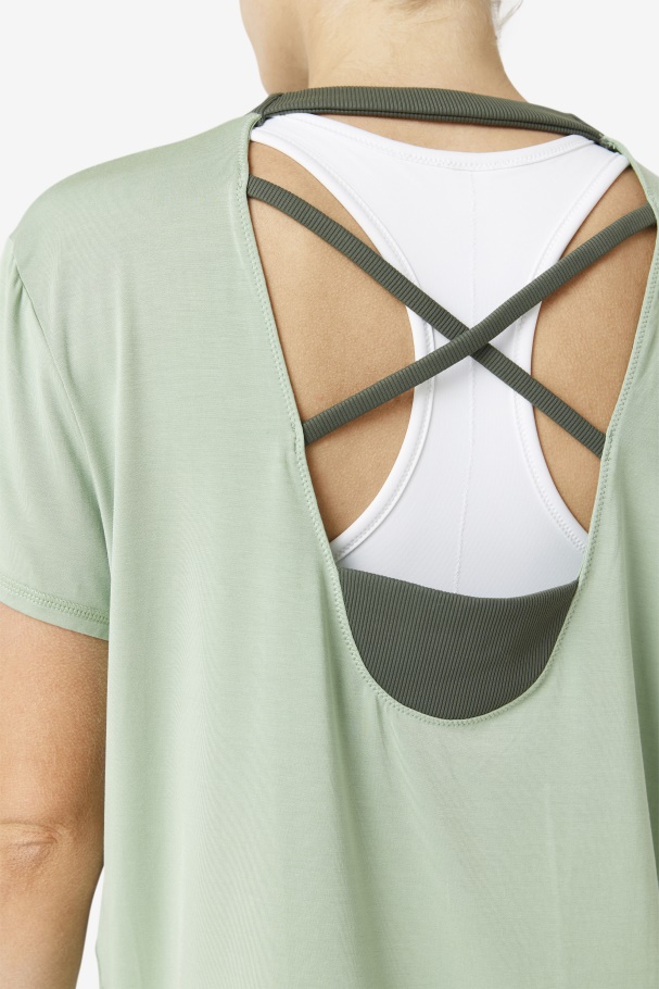 Top Fila Manjericão/tomilho Fi-lux Manga Curta