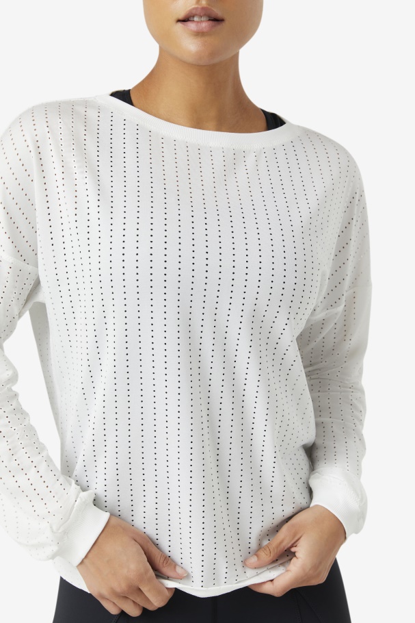 Top Malha Manga Longa Fi-lux Branco Fila